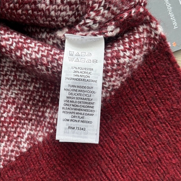 Haute Hippie | NWT Burgundy Sweater Cardigan with Deer Pattern Sz Small - Picture 9 of 12